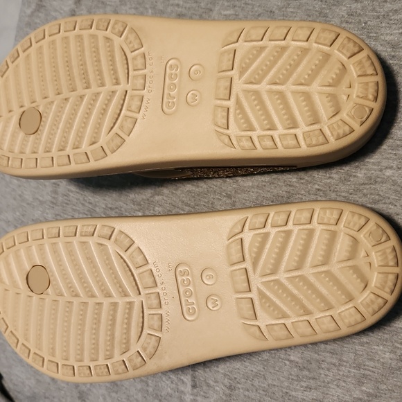 CROCS Beige Sparkle Sandals - Picture 7 of 8
